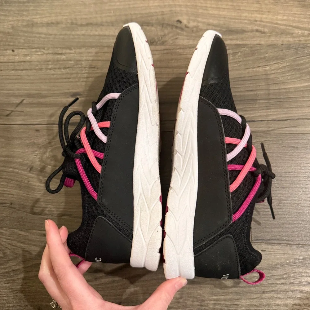 Vionic Zeliya Womens Sneakers‎ Black Pink Orthotic Walking Shoes Size 8